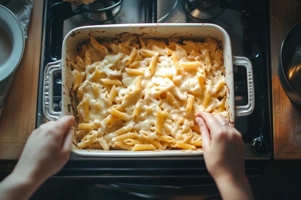 How do you keep macaroni moist in the oven?